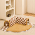 Funny Plush Plaid Cat Tunnel Cat Bed Cat Tunnel Bed With Central Mat Plush Plaid Tunnel Cat Bed Zipper Cat Tunnel For Indoor Cats image 8
