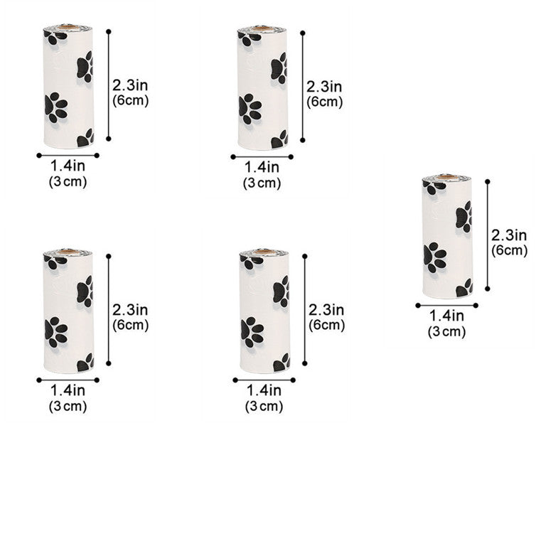 Dog Poop Bag Rolls - White 5pc