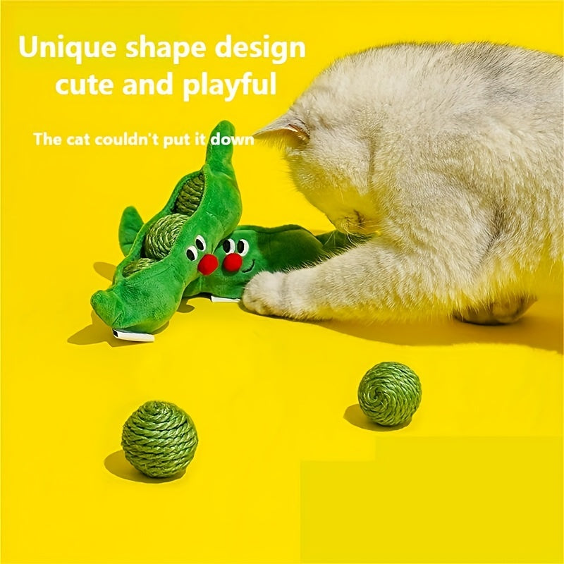 Pet Toys Bite Resistant Sisal Toy Ball Pea-pod Toy Cat Toy Storage Cat Self Hi Toy Pet Supplies image 7