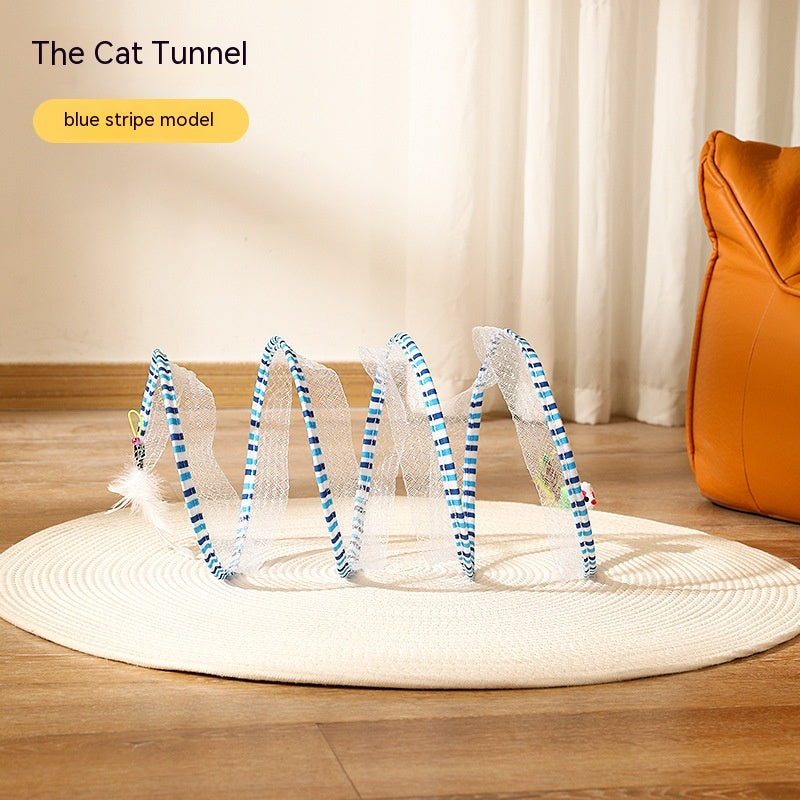Folded Cat Tunnel S Type Cats Tunnel Spring Toy Mouse Tunnel Cat Outdoor Cat Toys For Kitten Interactive Cat Supplies image 12