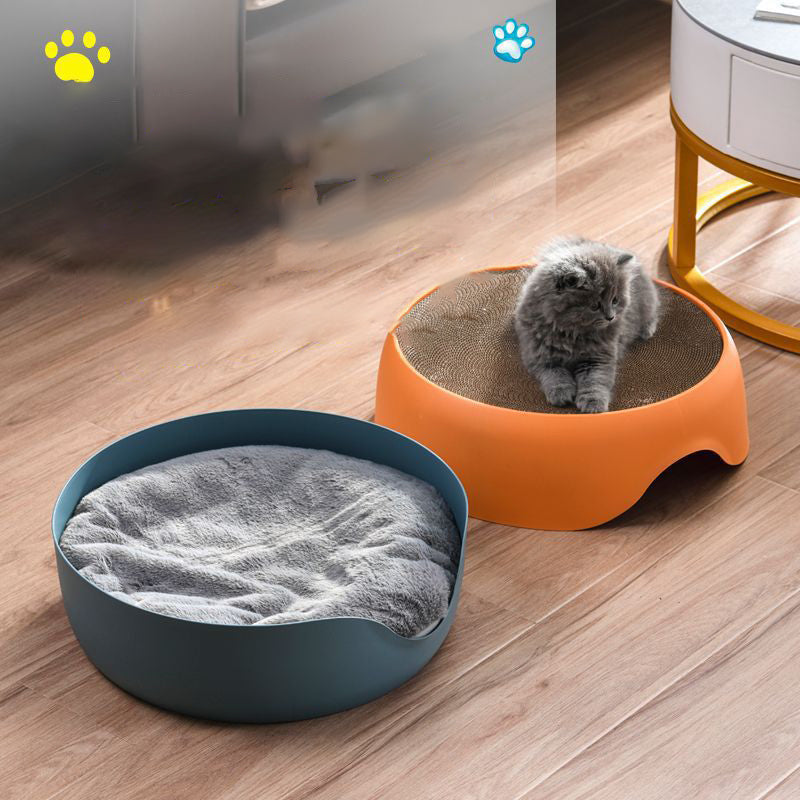 Cat Nest, Cat Scratching Board, Cat Scratching Bowl, All-season Universal Pet Supplies, Thick Plush Mat, One Nest For Two Uses image 1