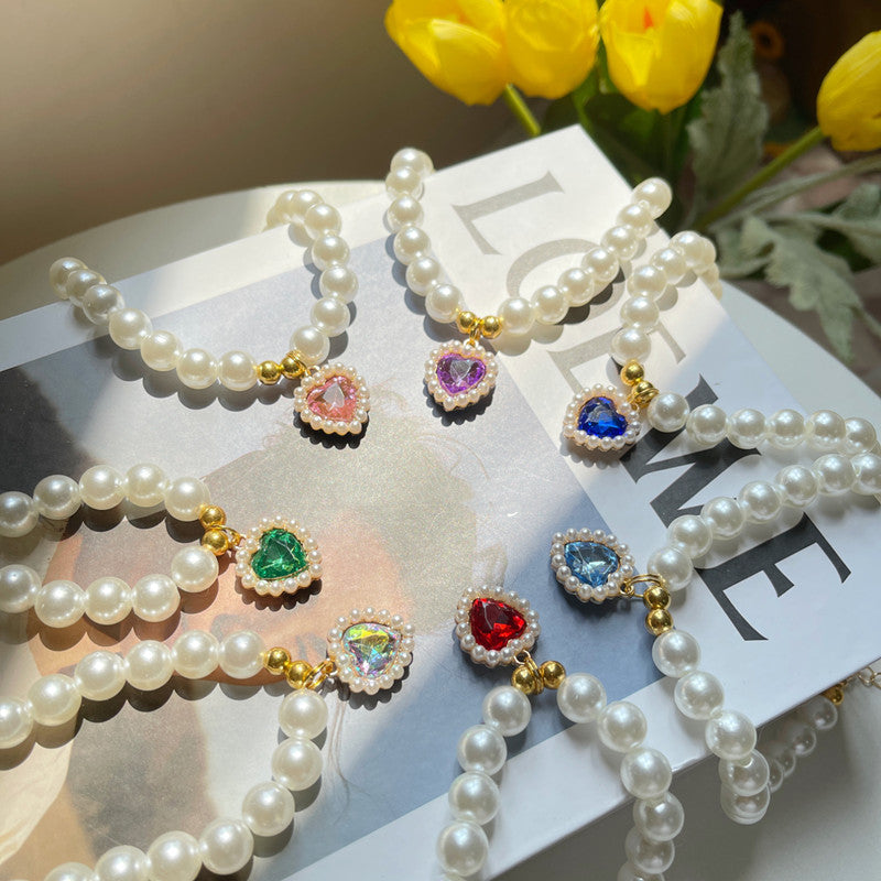 Pet Jewelry Cat Dog Necklace Retro Love Crystal Pendant Necklace Pet Products image 3