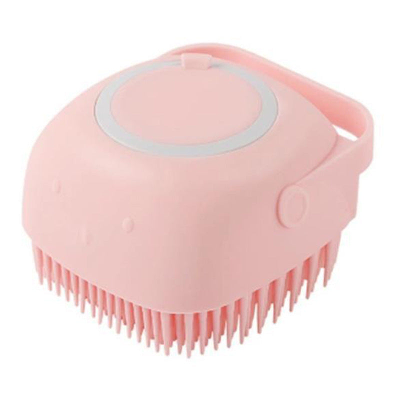 Silicone Pet Bath Massage Gloves - Pink / square
