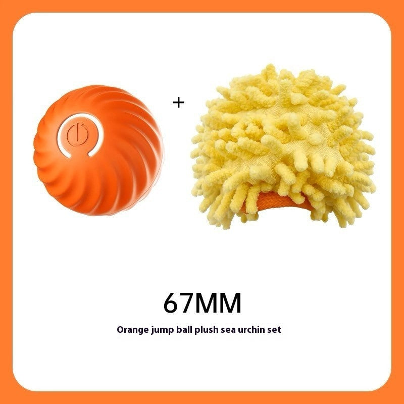 Durable Rubber Dog Chew Ball - Orange sea urchin sleeve 67mm