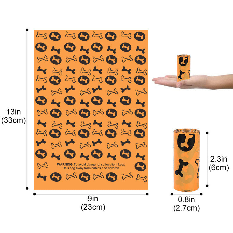 Dog Poop Bag Rolls - Orange