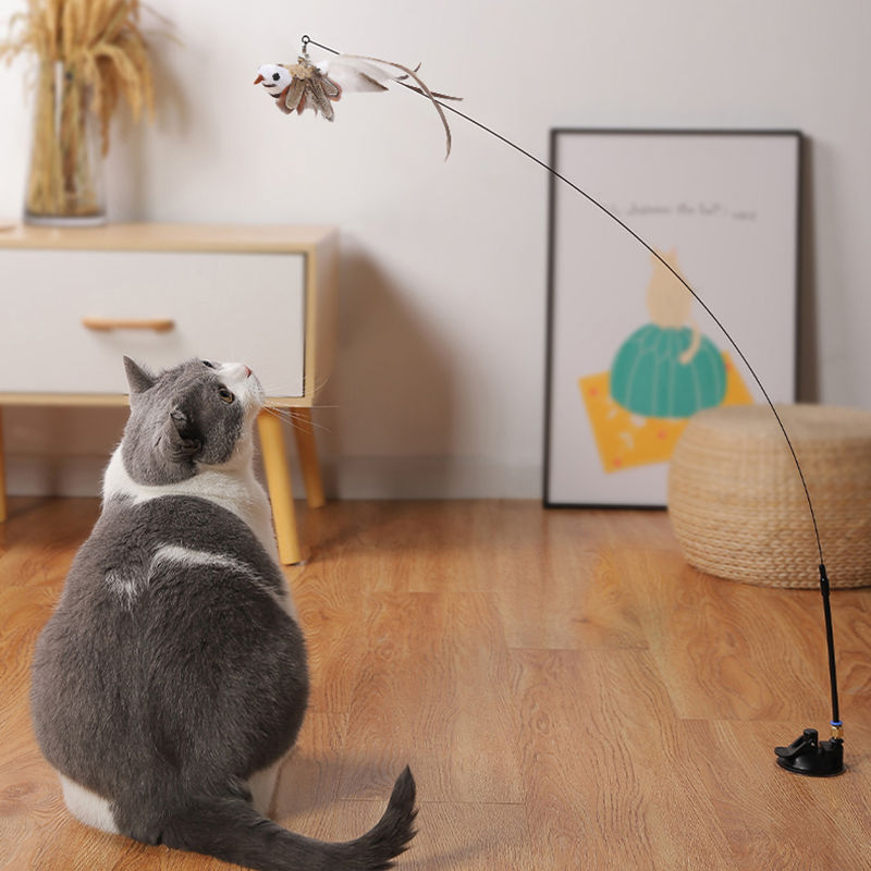 Steel Wire Feather Cat Teaser Wand image 1
