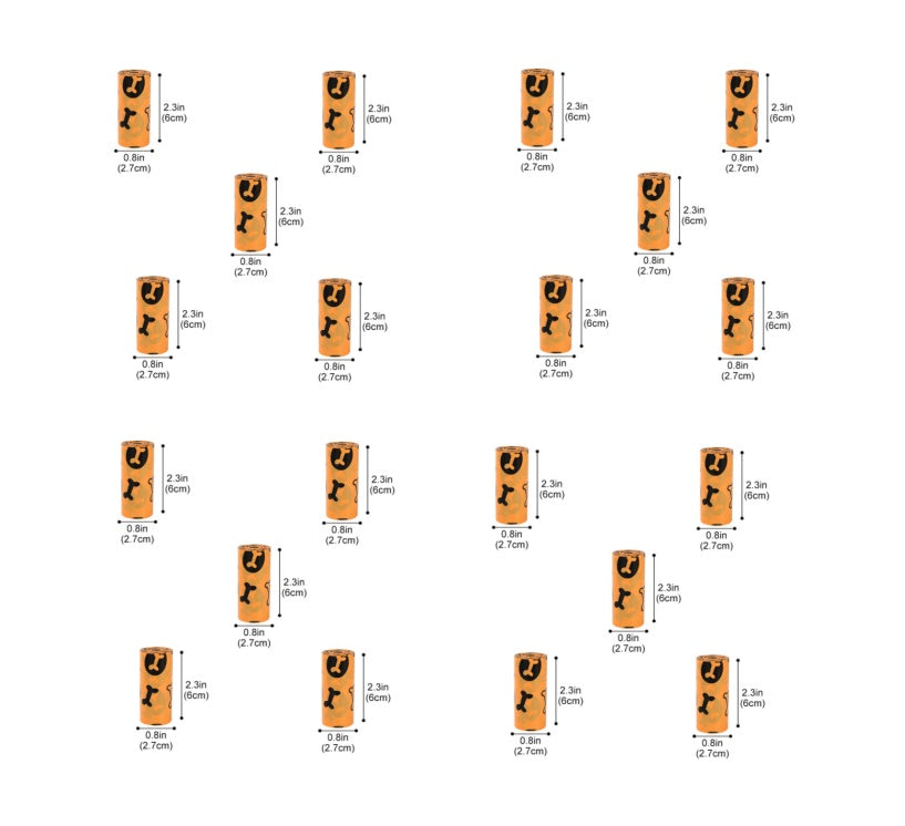 Dog Poop Bag Rolls - Orange 20pc