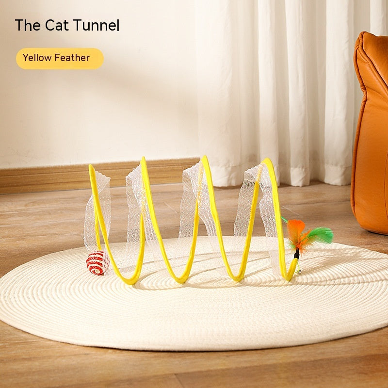 Folded Cat Tunnel S Type Cats Tunnel Spring Toy Mouse Tunnel Cat Outdoor Cat Toys For Kitten Interactive Cat Supplies image 11