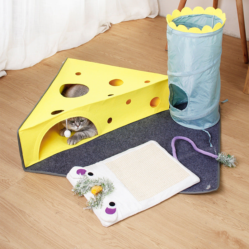 Cat Supplies Cheese Folding Tunnel Nest image 3