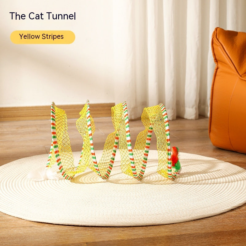 Folded Cat Tunnel S Type Cats Tunnel Spring Toy Mouse Tunnel Cat Outdoor Cat Toys For Kitten Interactive Cat Supplies image 13