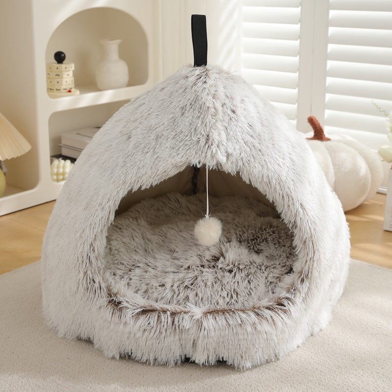 Winter Cat Nest Plush Warm Pet Bed image 4