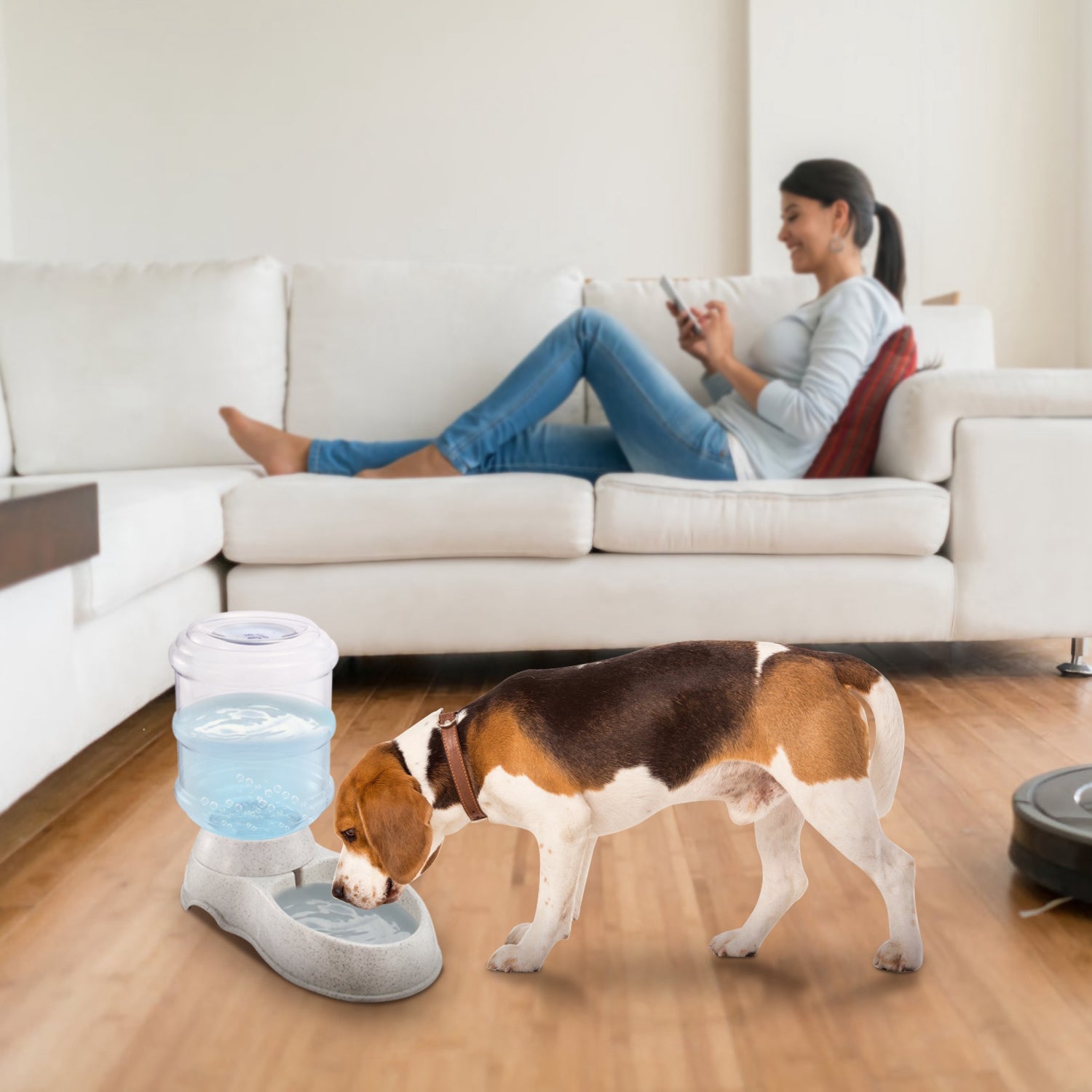 3.5L 1Gal Pet Water Dispenser Self-Dispensing Gravity Pets Water Feeder Automatic Pet Waterer Cat Dog image 8