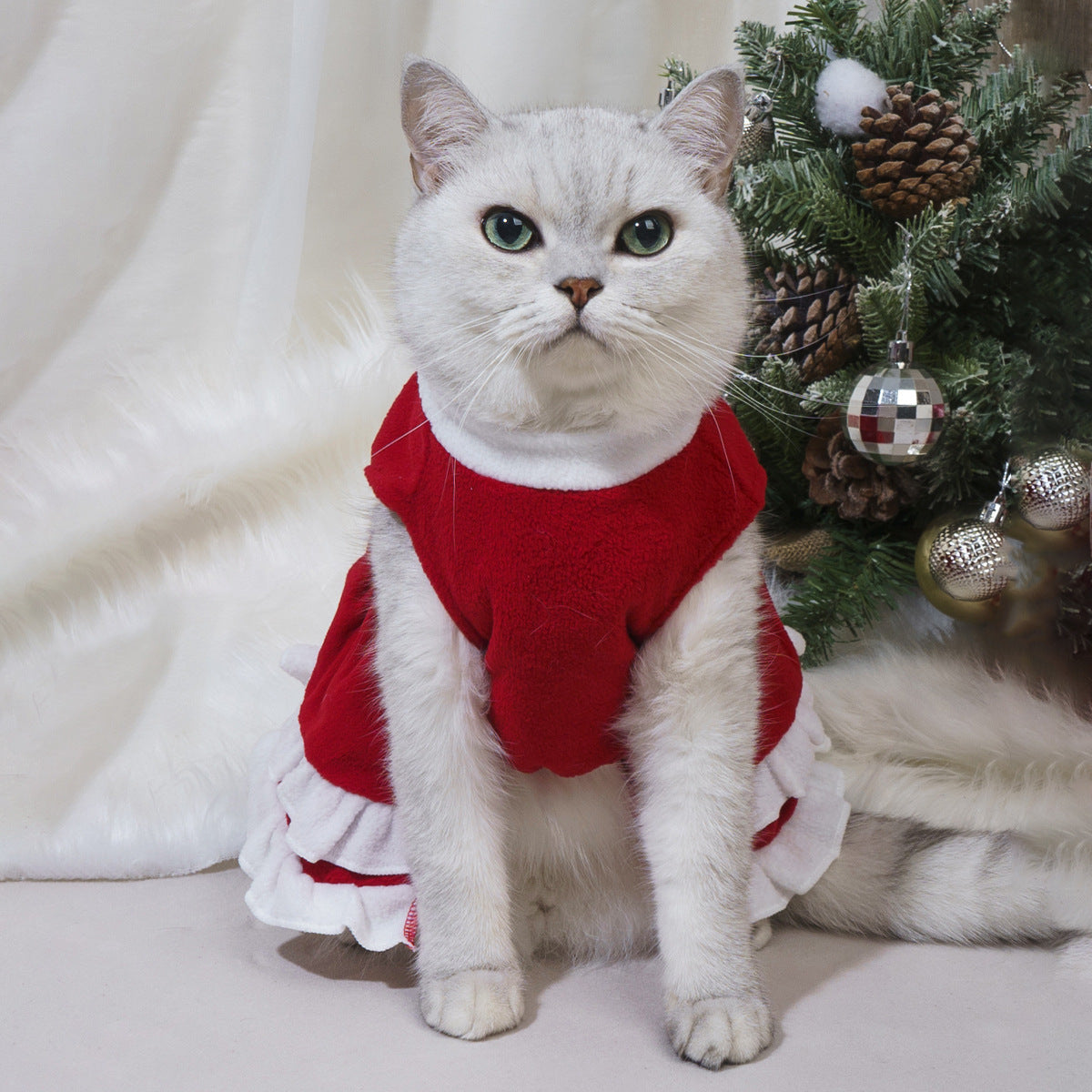 Pet Christmas Bow Fleece Princess Dress image 2