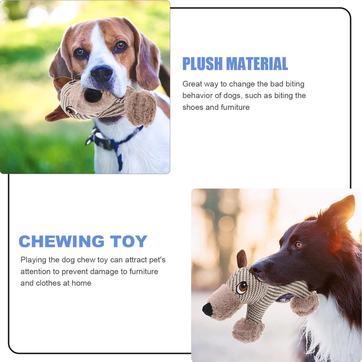 Large Dog Squeaky Toys Stuffed Animal Dog Plush Toy Dog Interactive Toy - Plush Dogs Chew Toy Stimulating Squeaky Pet Toys For Medium Large Dogs Puppy image 5
