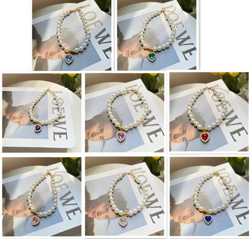 Pet Jewelry Cat Dog Necklace Retro Love Crystal Pendant Necklace Pet Products image 13