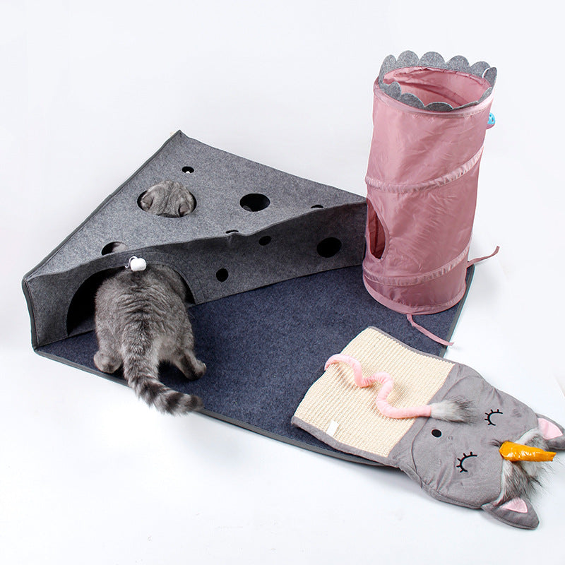 Cat Supplies Cheese Folding Tunnel Nest image 5