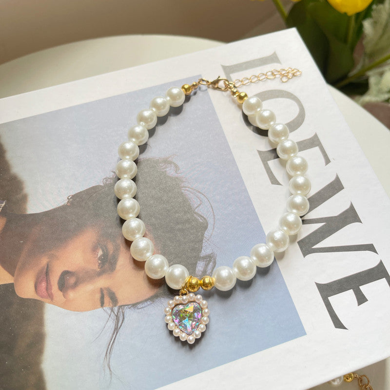 Pet Jewelry Cat Dog Necklace Retro Love Crystal Pendant Necklace Pet Products image 8
