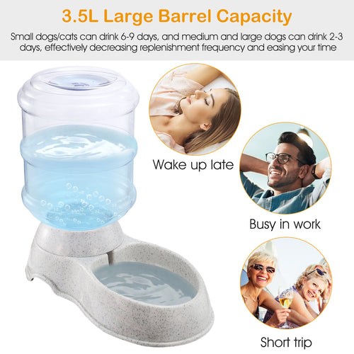 3.5L 1Gal Pet Water Dispenser Self-Dispensing Gravity Pets Water Feeder Automatic Pet Waterer Cat Dog image 2