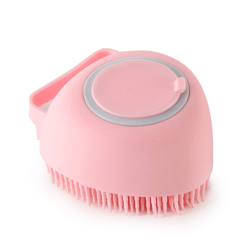 Silicone Pet Bath Massage Gloves - Pink / Heartshaped