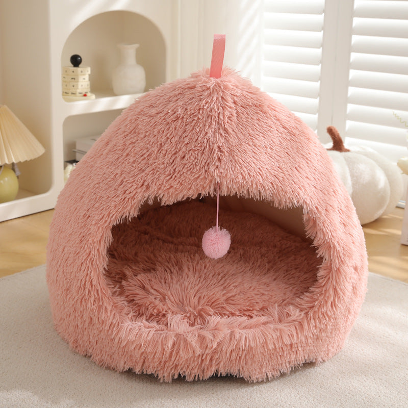 Winter Cat Nest Plush Warm Pet Bed image 8