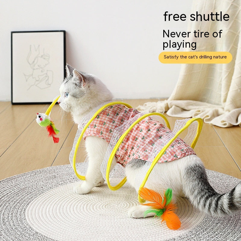 Folded Cat Tunnel S Type Cats Tunnel Spring Toy Mouse Tunnel Cat Outdoor Cat Toys For Kitten Interactive Cat Supplies image 5