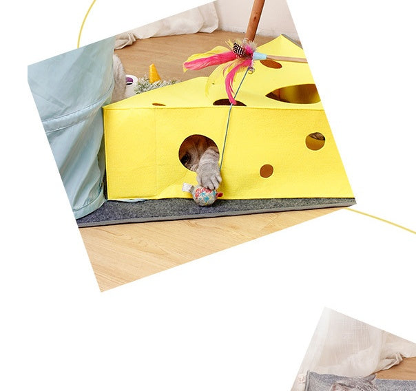 Cat Supplies Cheese Folding Tunnel Nest image 4
