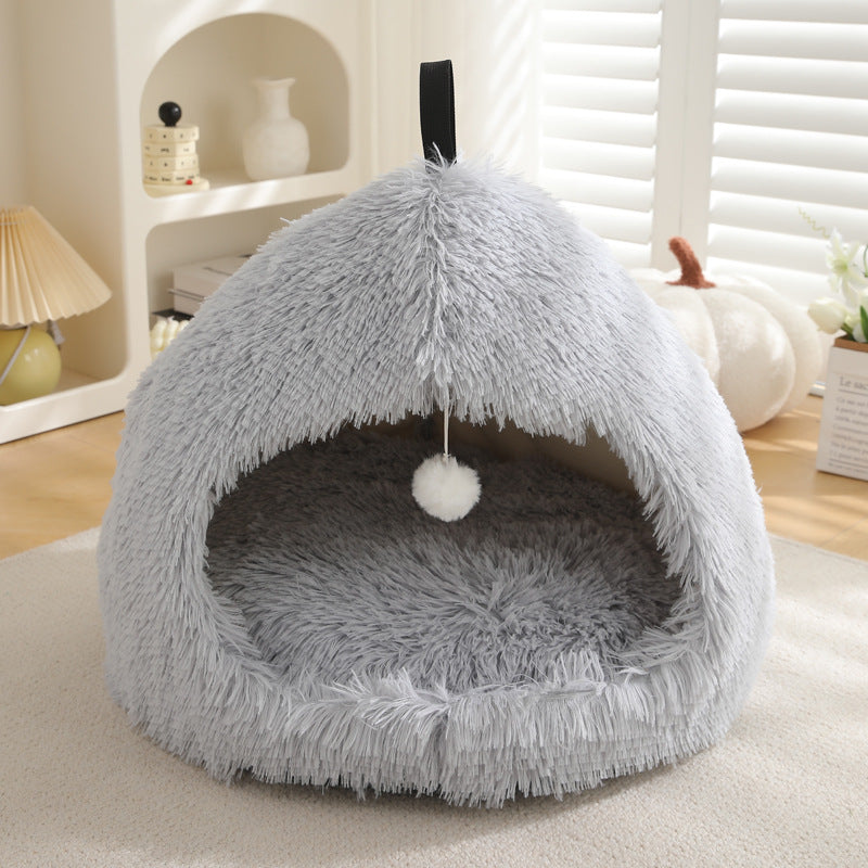 Winter Cat Nest Plush Warm Pet Bed image 10