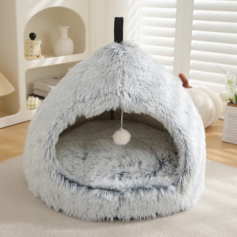 Winter Cat Nest Plush Warm Pet Bed image 5