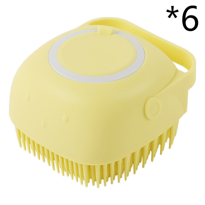 Silicone Pet Bath Massage Gloves - Yellow 6pcs / square