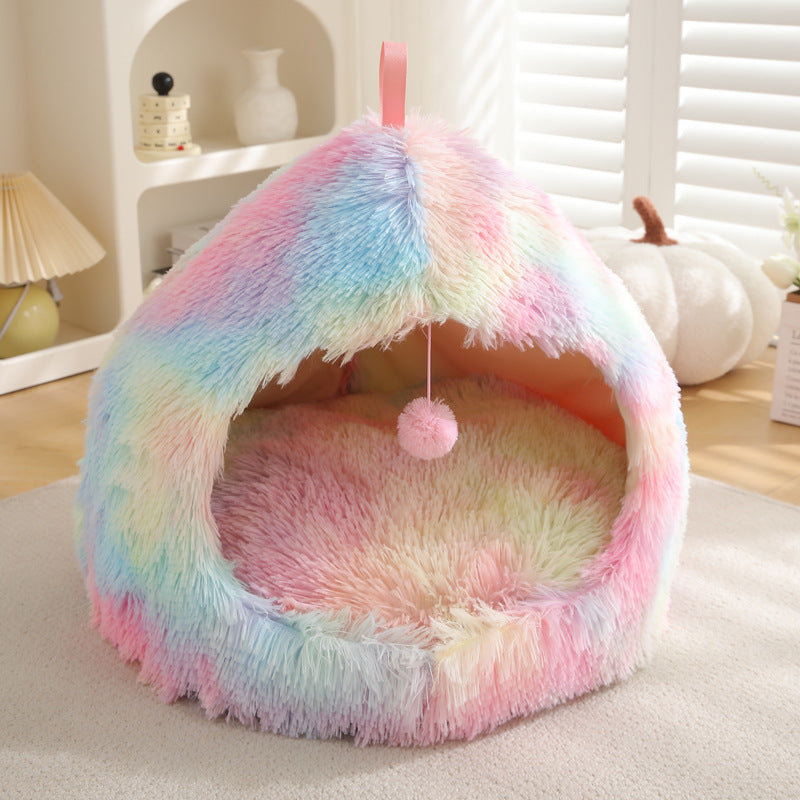 Winter Cat Nest Plush Warm Pet Bed image 12