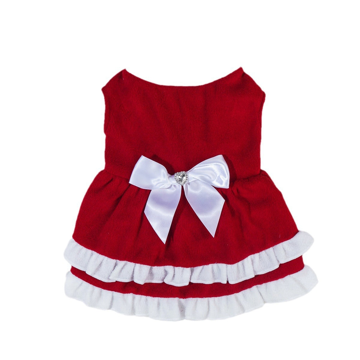 Pet Christmas Bow Fleece Princess Dress image 3