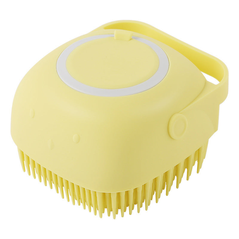 Silicone Pet Bath Massage Gloves - Yellow / square
