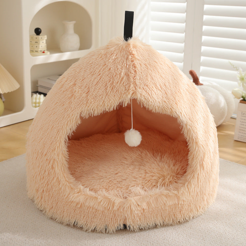 Winter Cat Nest Plush Warm Pet Bed image 2