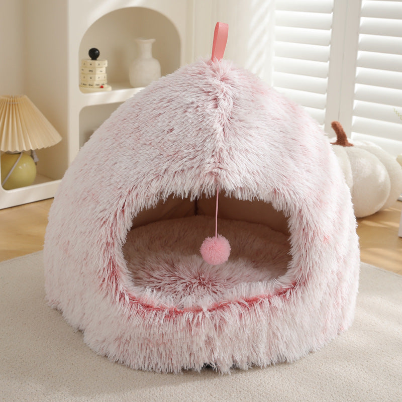 Winter Cat Nest Plush Warm Pet Bed image 6