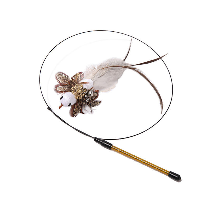 Steel Wire Feather Cat Teaser Wand image 2