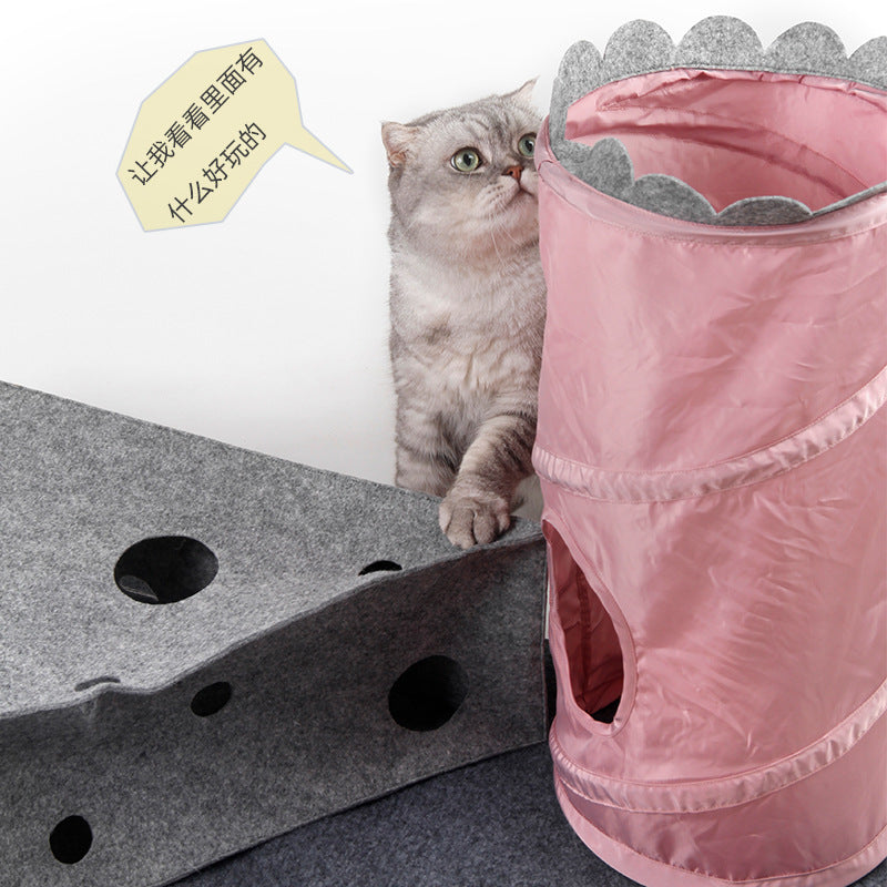 Cat Supplies Cheese Folding Tunnel Nest image 2