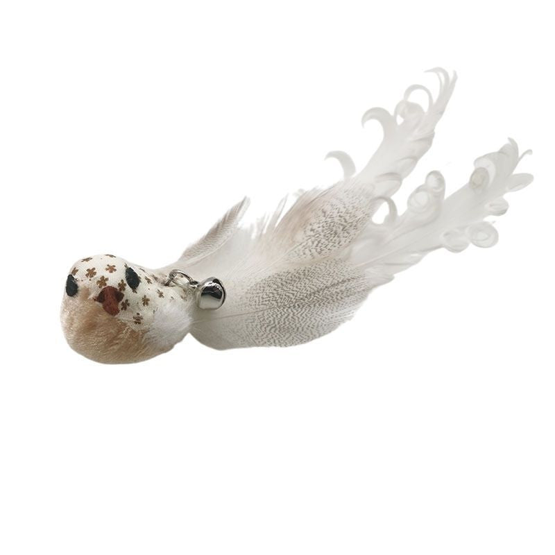 Steel Wire Feather Cat Teaser Wand - Serin canary