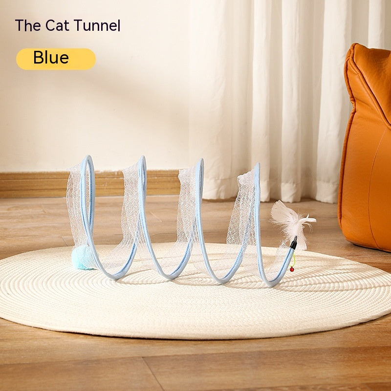 Folded Cat Tunnel S Type Cats Tunnel Spring Toy Mouse Tunnel Cat Outdoor Cat Toys For Kitten Interactive Cat Supplies image 7